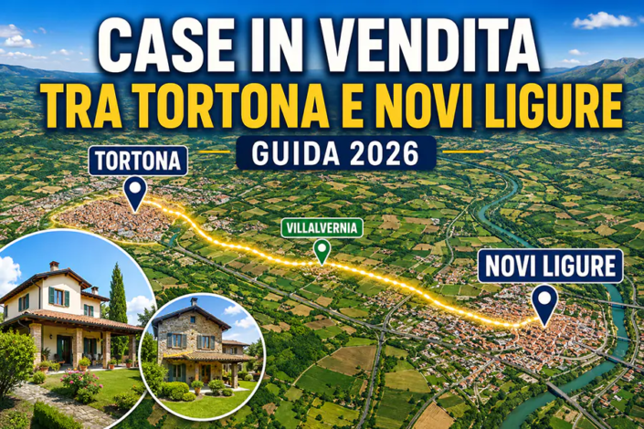 Case in vendita tra Tortona e Novi Ligure – guida 2026 Grafica guida 2026 sulle case in vendita tra Tortona e Novi Ligure